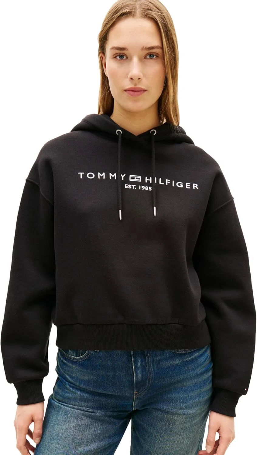 Худи-свитшот женский Tommy Hilfiger, черный