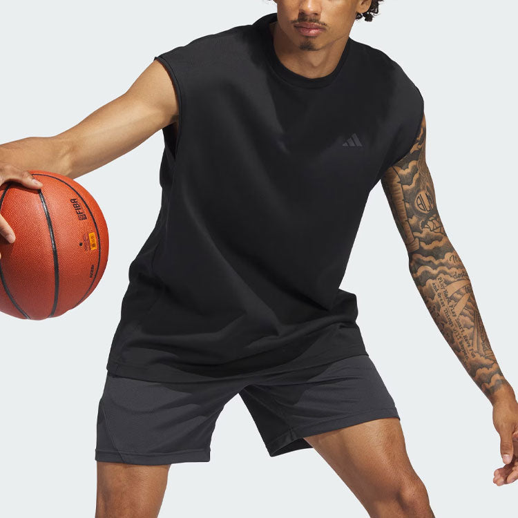 Спортивный топ adidas Select Warm-Up Tank Top Logo 'Black' IM4220, черный — фото 4