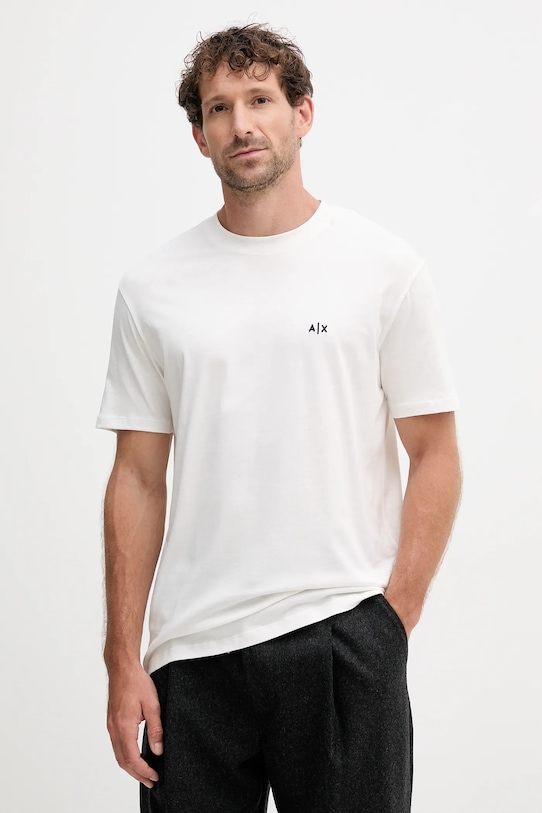 

Хлопковая футболка Armani Exchange, бежевый