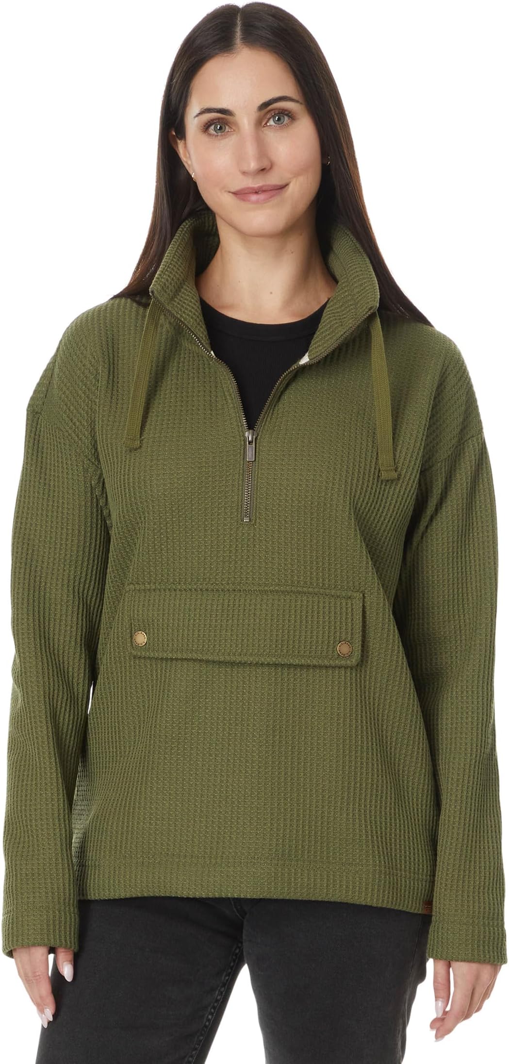 

Свитер L.L.Bean Birchwood Brushed Waffle Anorak, цвет Mountain Spruce