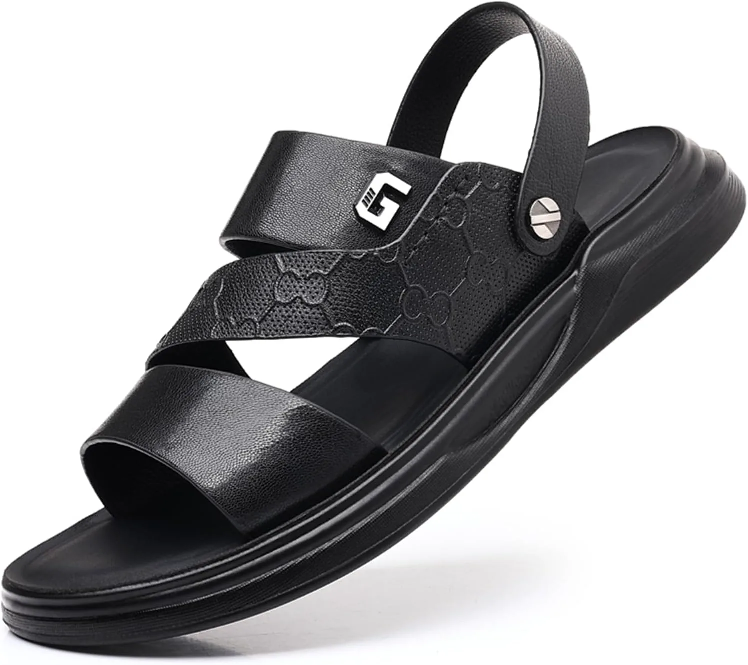 

Мужские летние повседневные сандалии с открытым носком из кожи, уличные удобные регулируемые сандалии-рыбацкие тапочки для пляжа Abborora