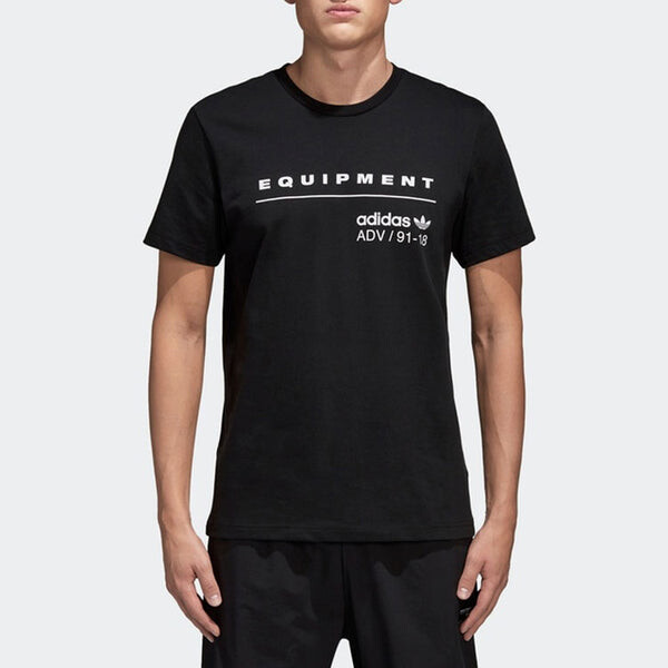 Футболка originals pdx classic tee athleisure casual sports alphabet printing round neck short sleeve black Adidas, черный — фото 3