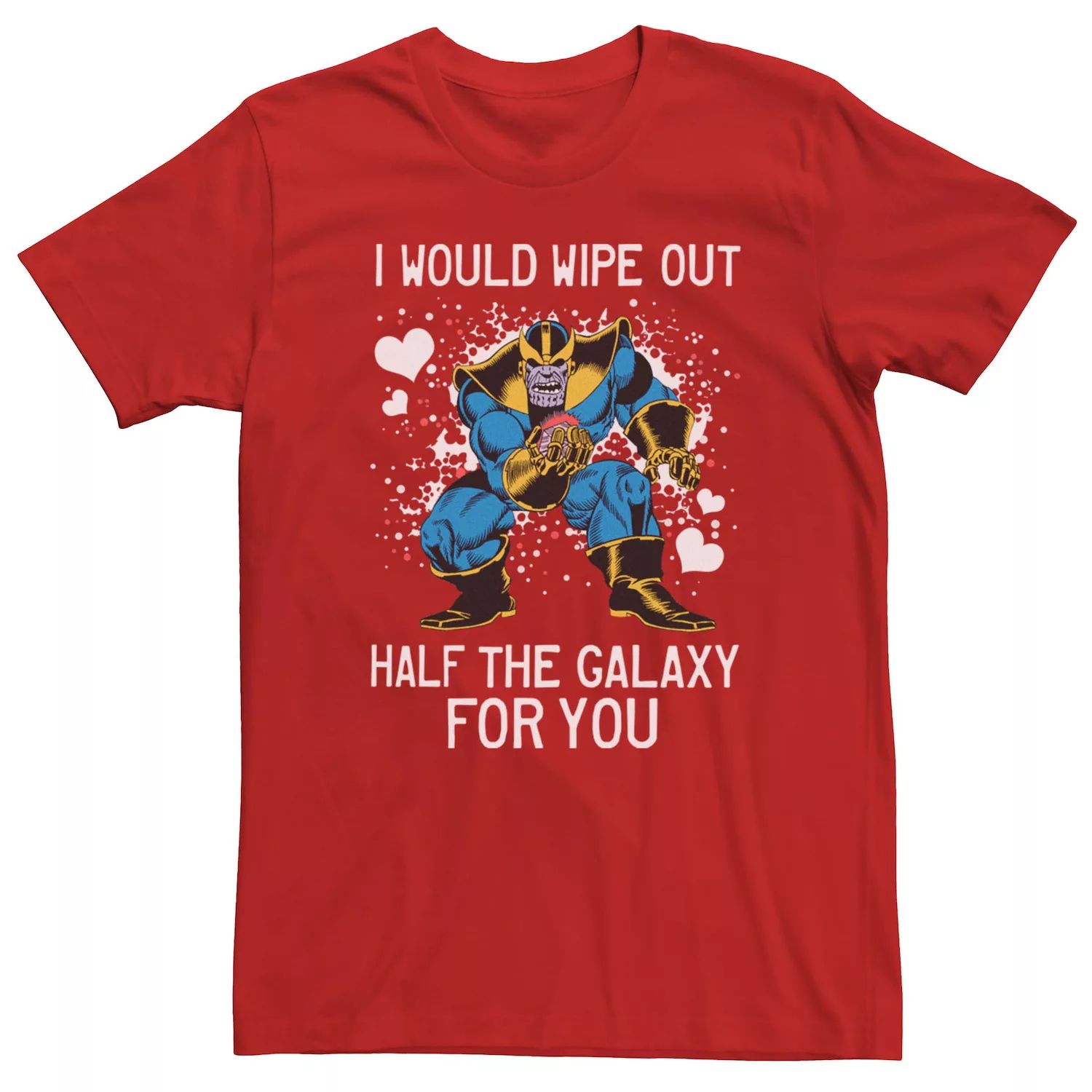 

Мужская футболка с короткими рукавами Marvel Thanos Half The Galaxy Valentine Licensed Character