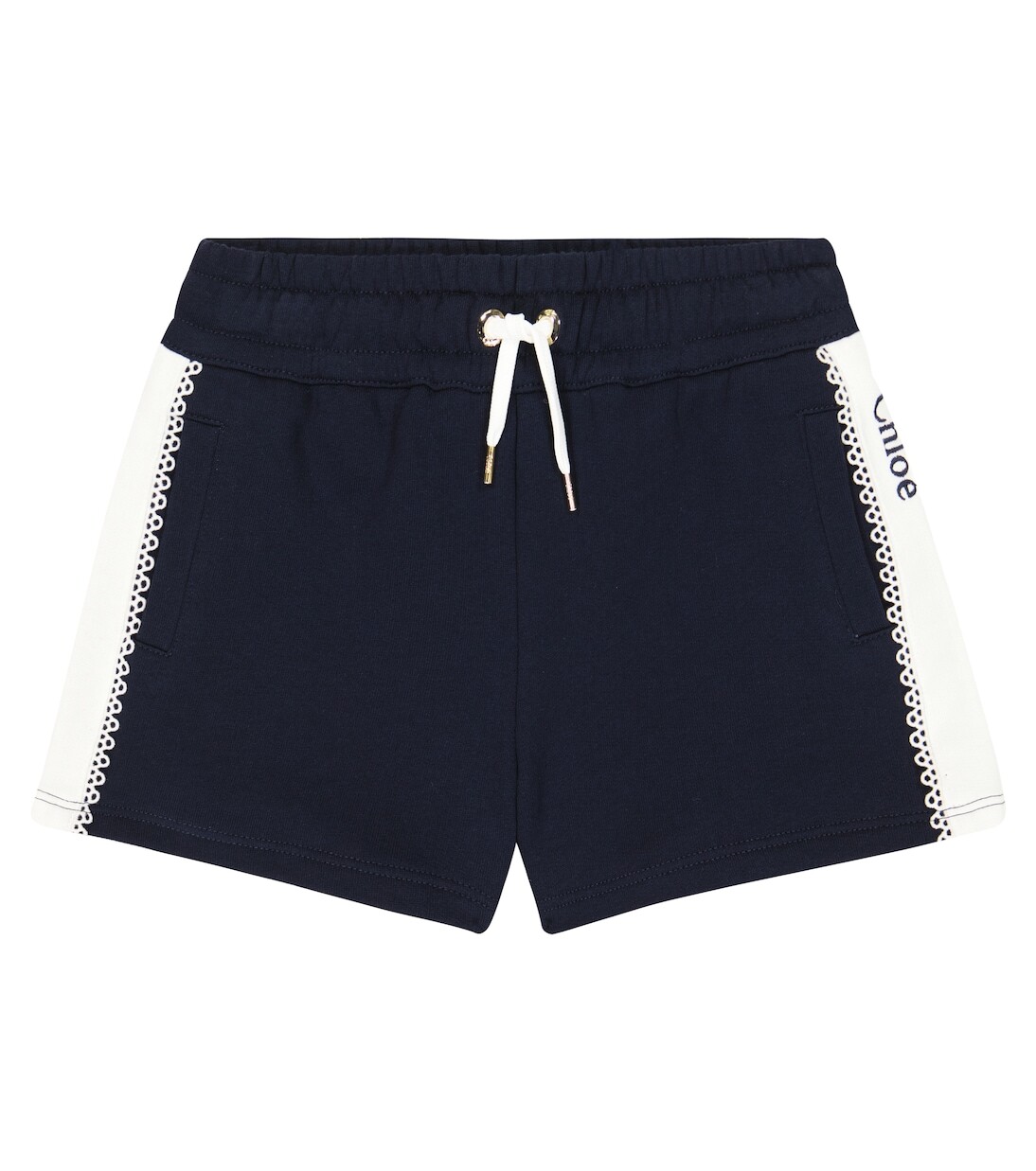 

Хлопковые шорты с вышивкой Chloé, синий