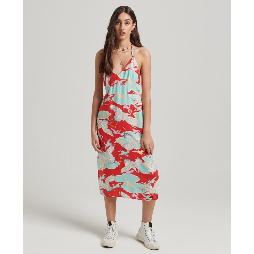 

Платье Superdry Vintage Midi Halter Slip, красный