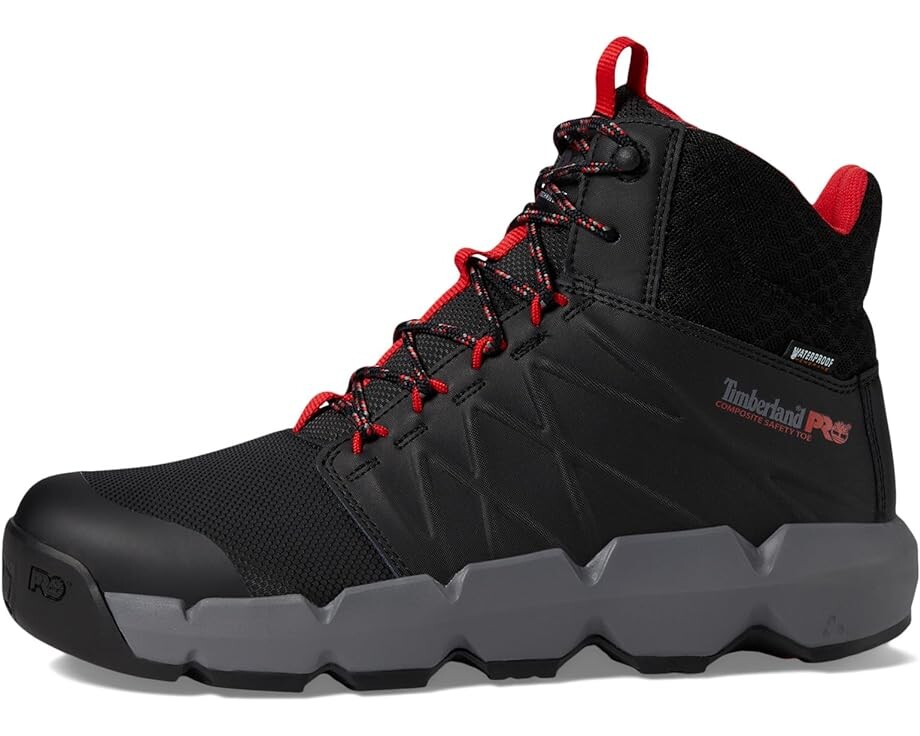 Ботинки мужские Timberland PRO Morphix водонепроницаемые, черный/красный — фото 4