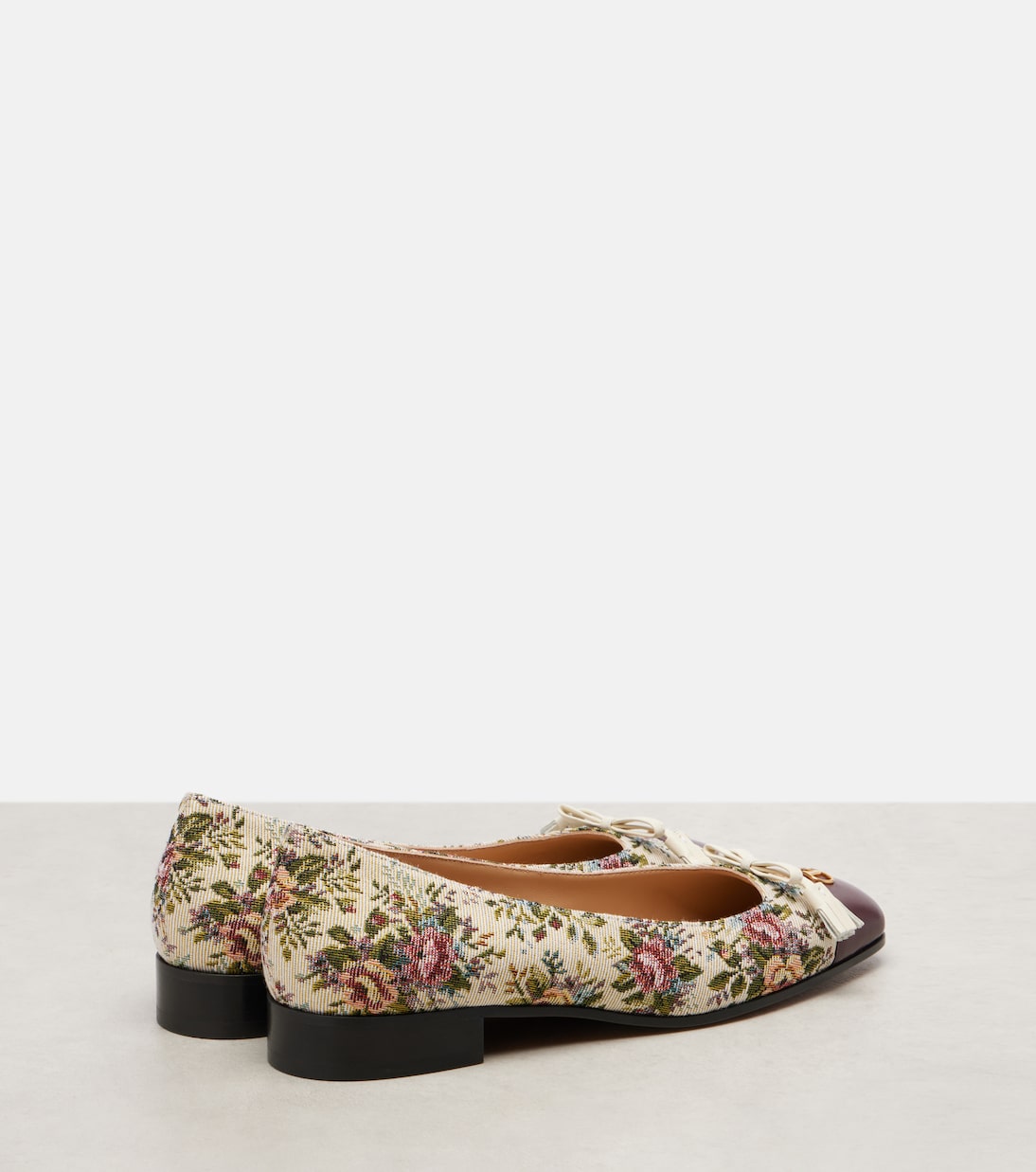Балетки Valet du Roi с цветочным жаккардом Valentino Garavani, Beige-Multicolor — фото 2