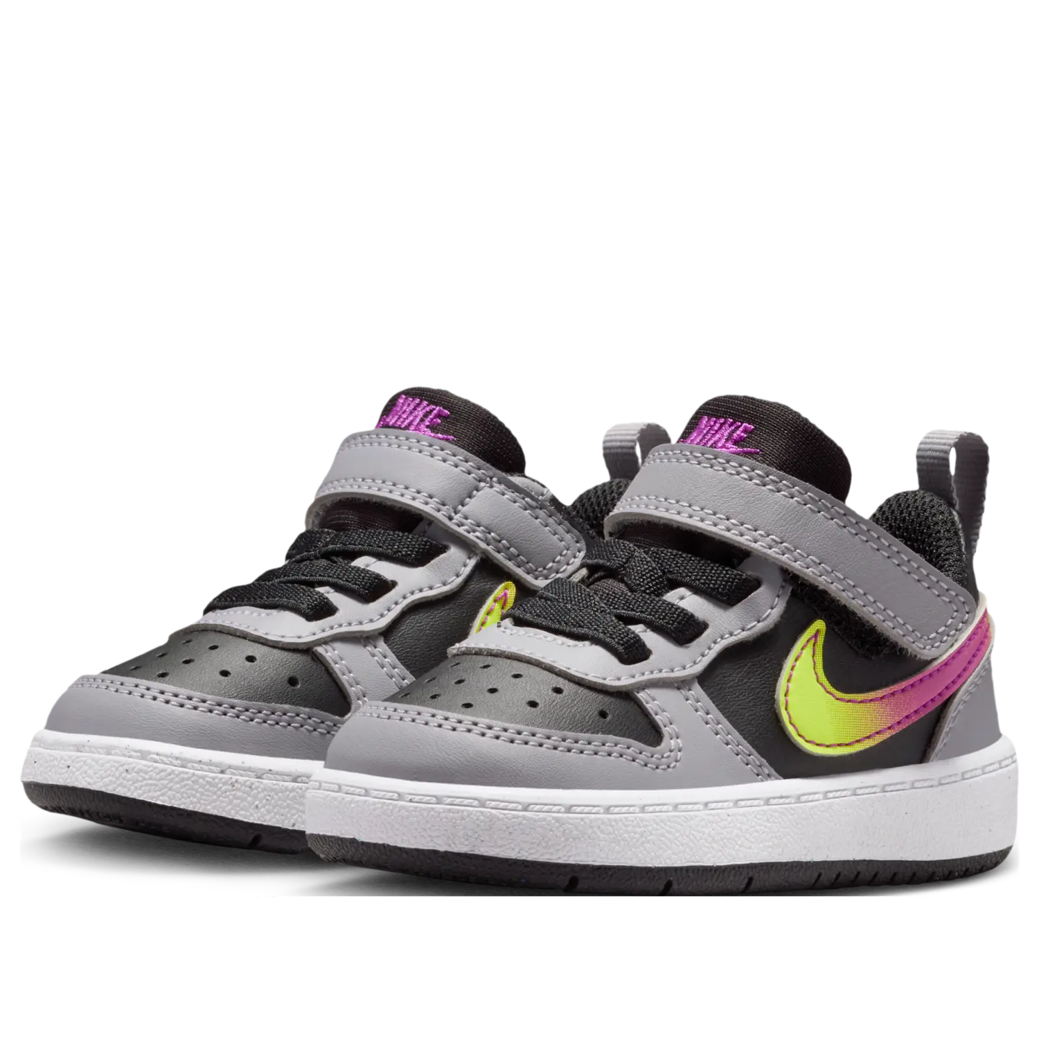Кроссовки (TD) Nike Court Borough Low Recraft 'Black Cement Grey White Vivid Purple' — фото 3