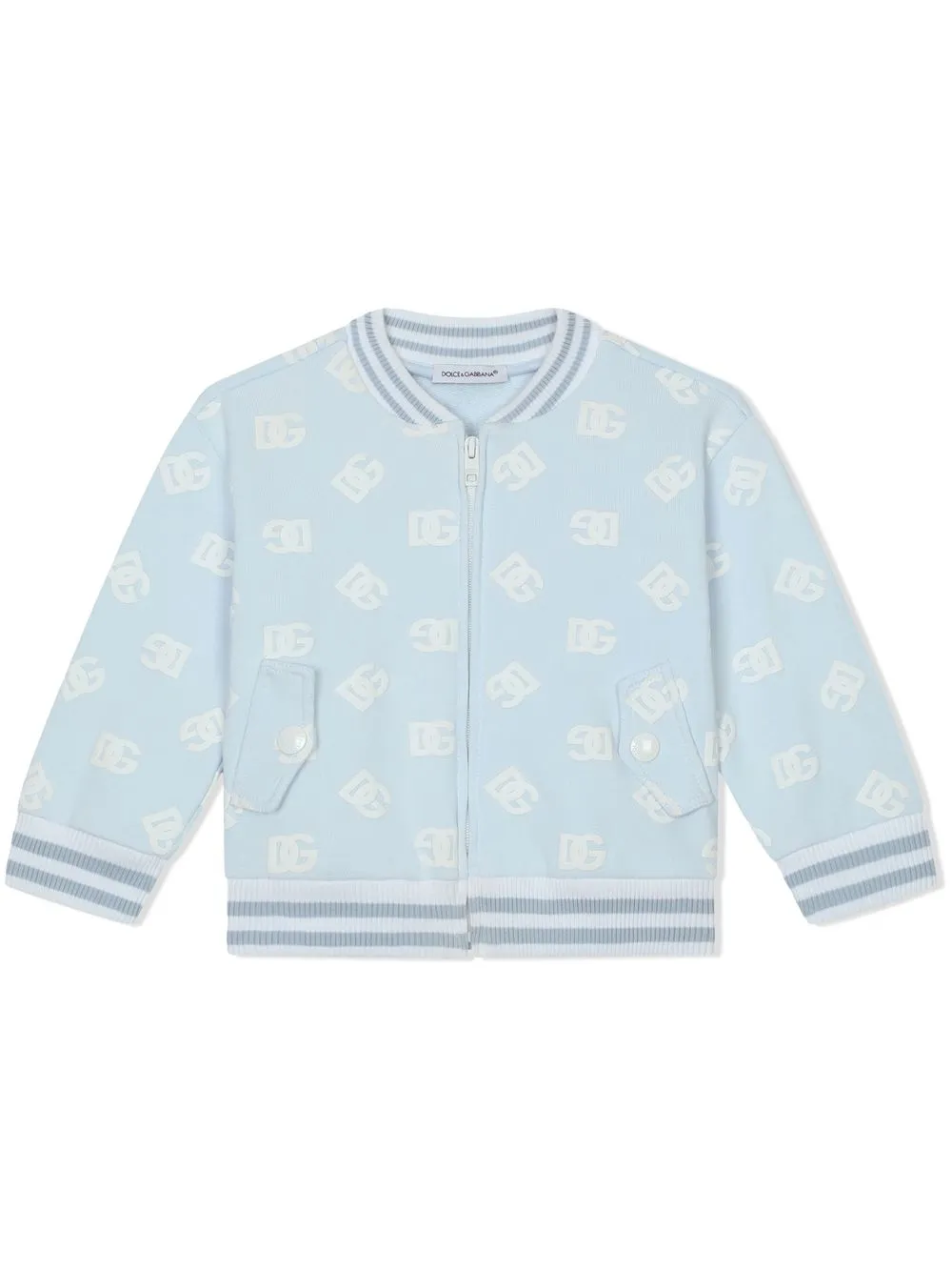 

Худи на молнии с логотипом Dolce & Gabbana Kids, синий