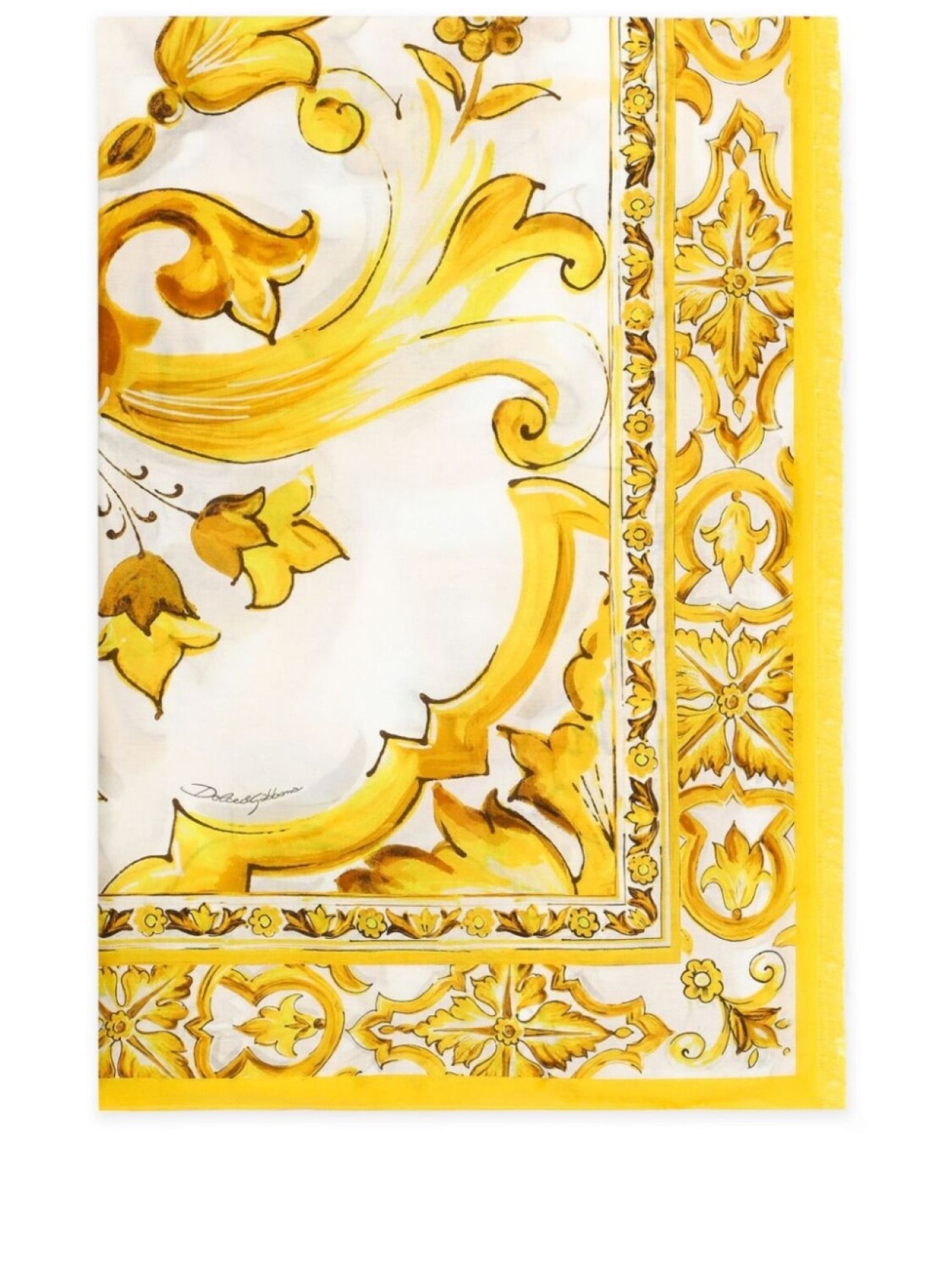 

Dolce & Gabbana саронг из хлопка с принтом майолика, белый