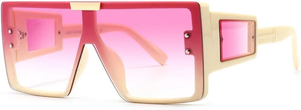 

Солнцезащитные очки для женщин и мужчин, большие, ветрозащитные, в стиле панк, квадратные, в крупной оправе, спортивные, с защитой от УФ-излучения UV400 UATXTAU, Pink Pink