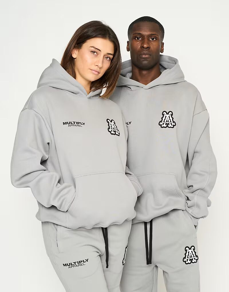 

Multiply Apparel - Initials - Толстовка свободного кроя в цвете Ultimate Grey