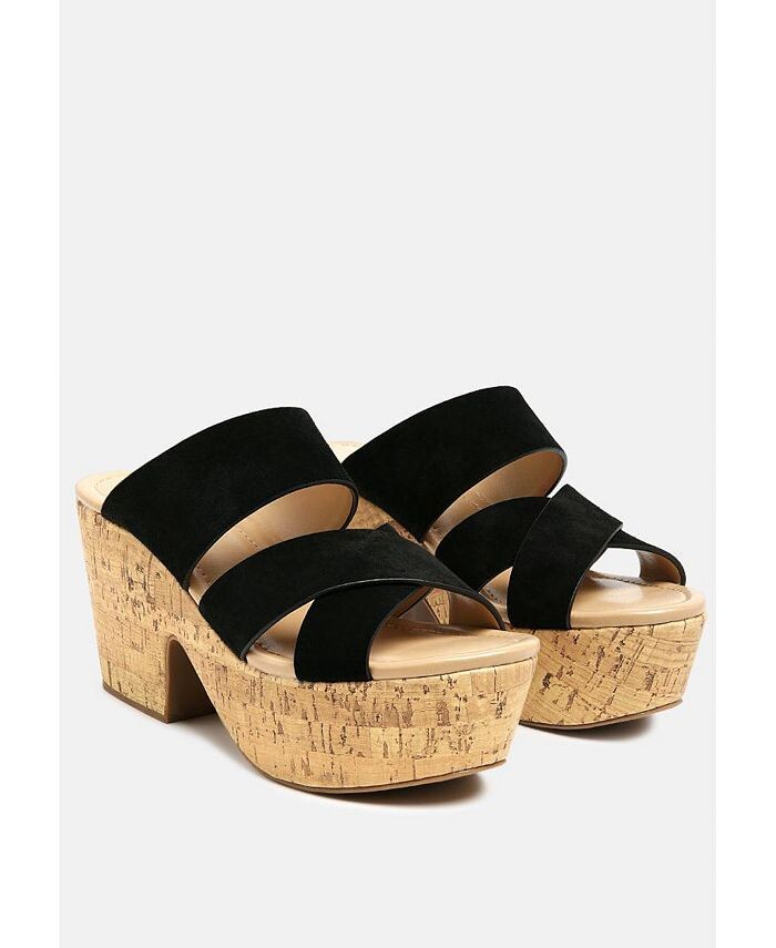 

Женские замшевые сандалии без шнуровки GERD на блочном каблуке Rag & Co, черный