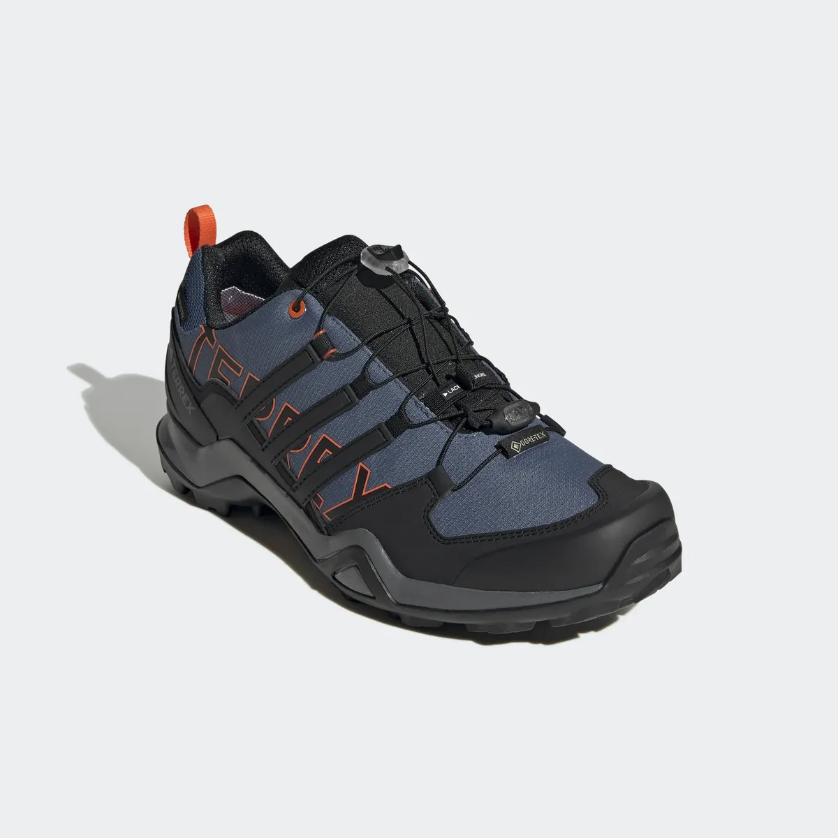 

Кроссовки adidas TERREX "TERREX SWIFT R2 GORE-TEX", водонепроницаемые, цвет Wonder Steel / Core Black / Semi Impact Orange