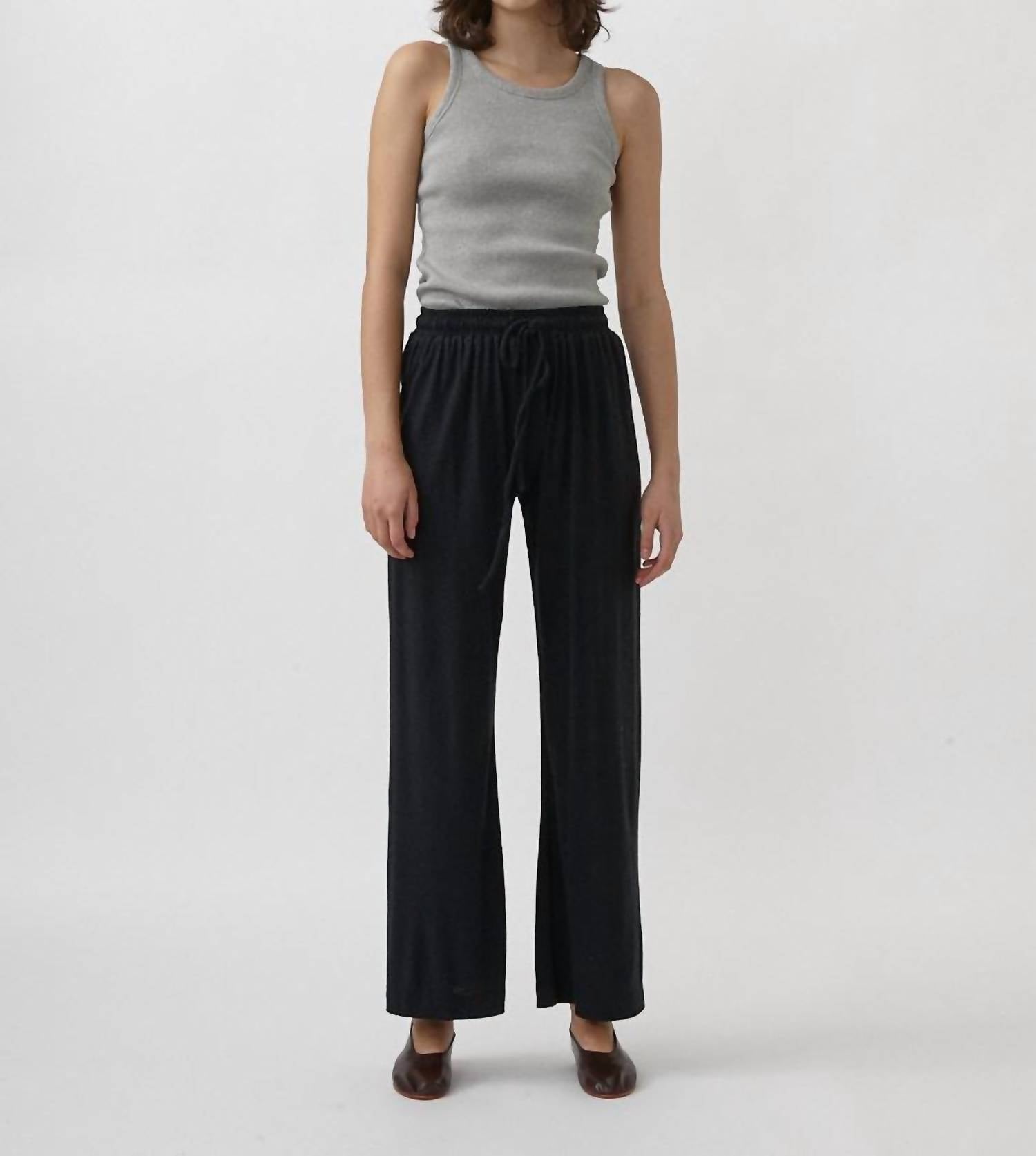 

Брюки Ora Silk-Wool Lounge черного цвета WORN