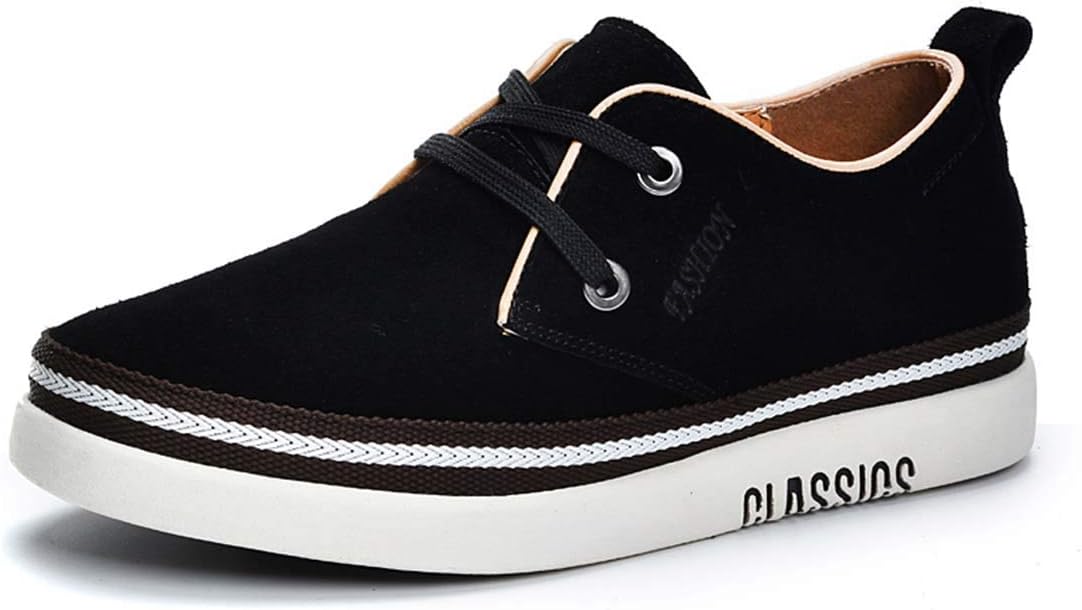 

Мужские невидимые обувные подъемники, увеличивающие рост на 5 см, кожаные и замшевые, с прошивкой, шнуровкой и толстой подошвой, оксфорды CERYTHRINA, черный