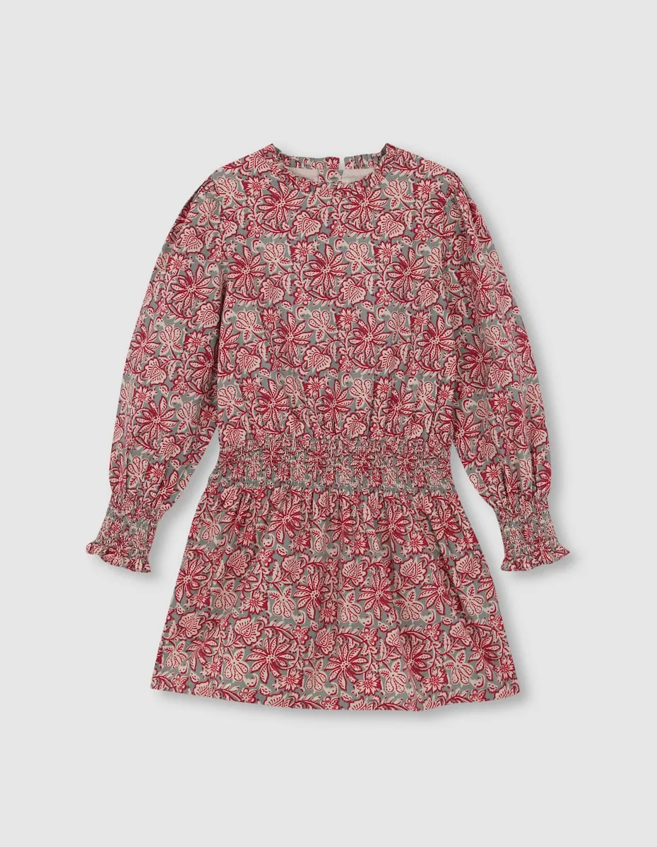 

Платье для девочки индийское цветочное темно-зеленое Gocco