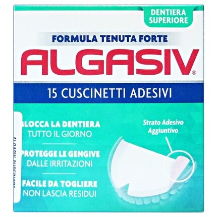 

Algasiv Адгезивные подушечки для зубных протезов 15 шт. - Верхние