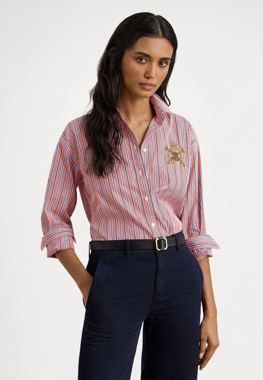 

Блуза Lauren Ralph Lauren Petite RELAXED FIT STRIPED BROADCLOTH SHIRT, Orange/Blue/White/Multi-Coloured