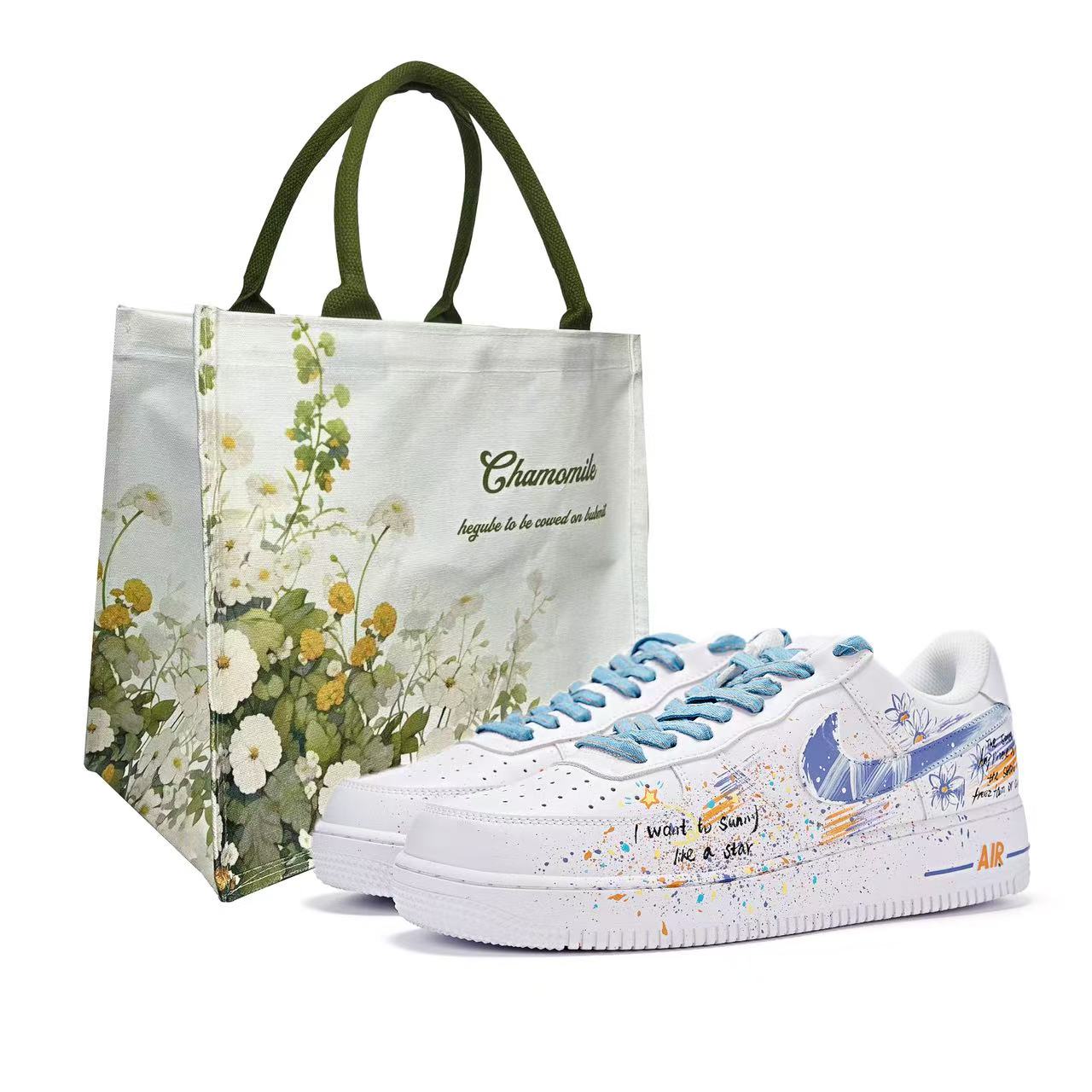 

Air Force 1 Small Daisy GD KPOP устойчивые к истиранию низкие скейтборд кроссовки мужские синий Nike, белый