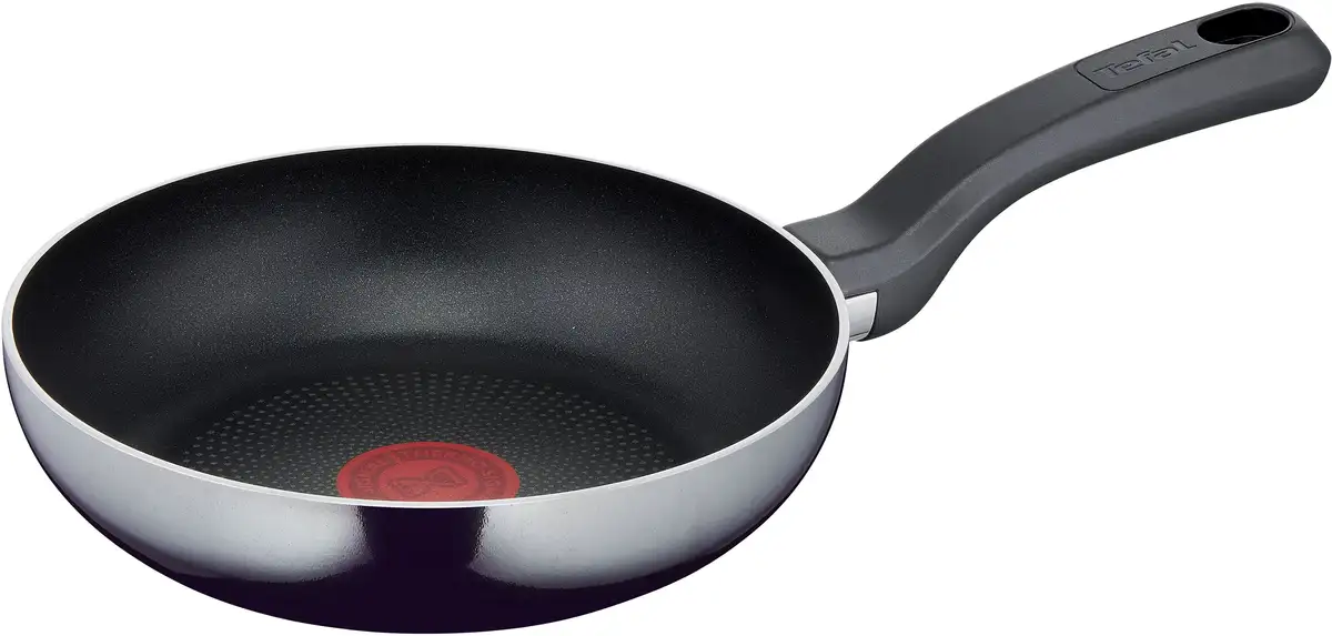

Сковорода Tefal "Resist", алюминий, эмаль, антипригарное, Термо-Сигнал, все виды плит, кроме индукционных Ø 24 см + высота 5 см, черный
