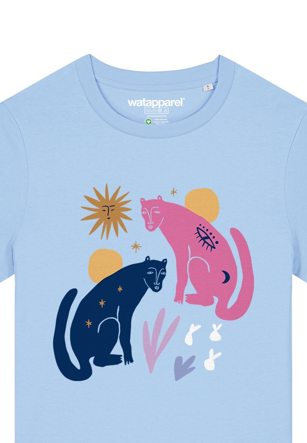 

Футболка с принтом LOVE AND FLEX watapparel, светло-голубой