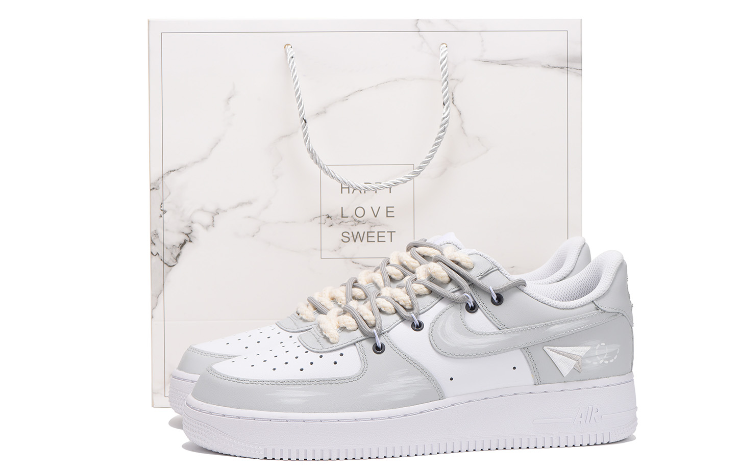 

Кроссовки Nike Air Force 1 Skateboard Shoes Women's Low-Top Gray White