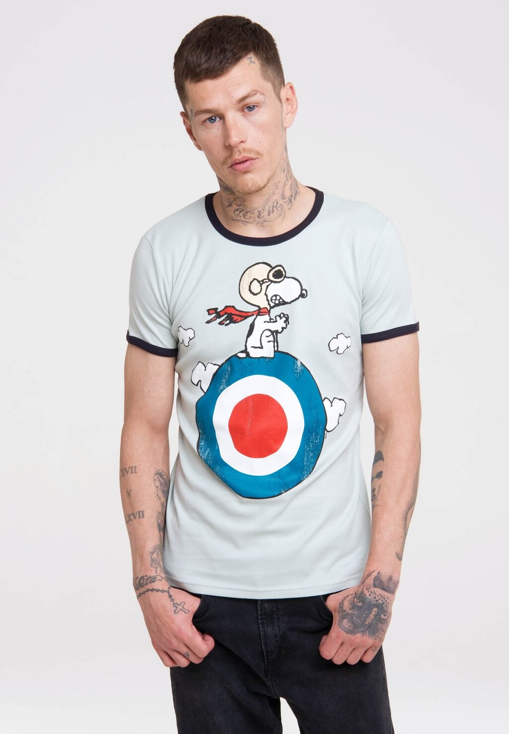 

Футболка с принтом PRINT PEANUTS SNOOPY LOGOSHIRT, цвет hellblau dunkelblau