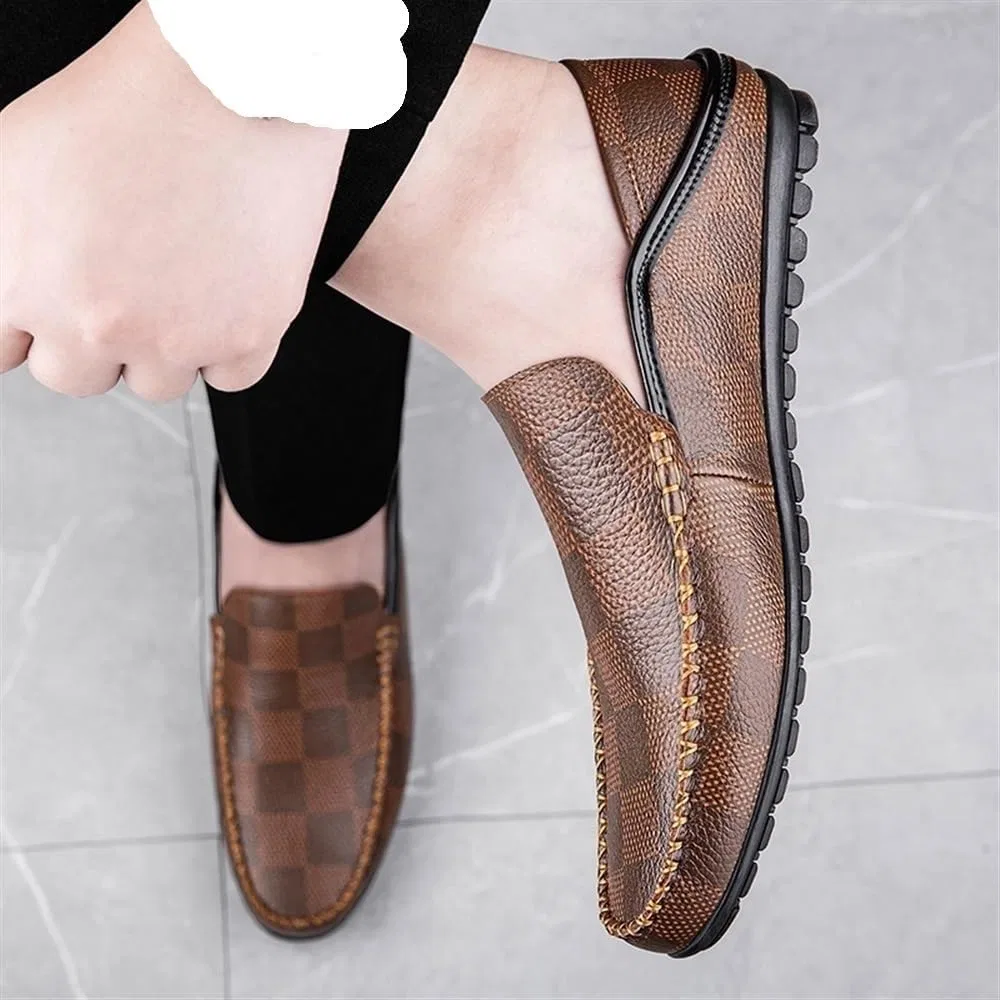 Лоферы мужские кожаные, Classic Smoking Shoes, коричневый DHFIRUFSHLO — фото 2