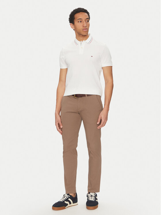 Рубашка поло стандартный крой Placket Interest MW0MW38459 Tommy Hilfiger, белый — фото 2