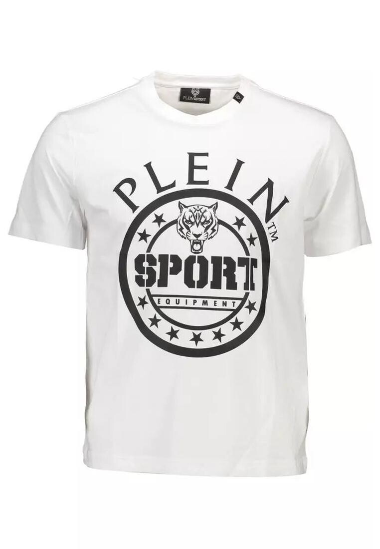 

Футболка с круглым вырезом из хлопка с принтом логотипа Plein Sport, белый