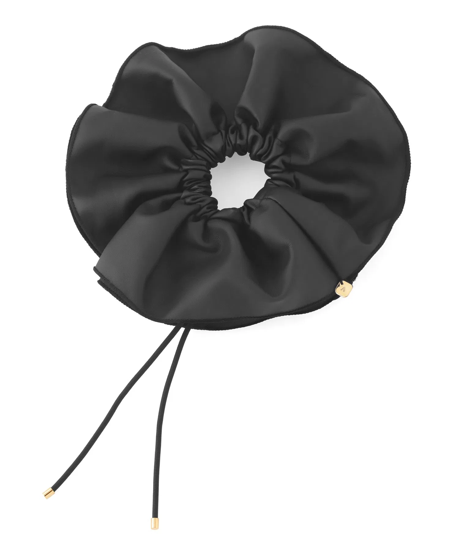 Шнурок-резинка для волос из кожзама, ANEMONE, чёрный — фото 4