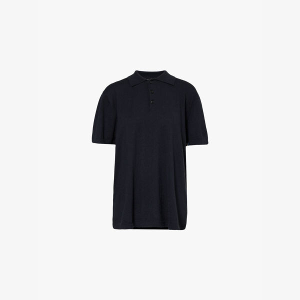 

Рубашка поло с короткими рукавами из трикотажного хлопка и кашемира Extreme Cashmere, синий