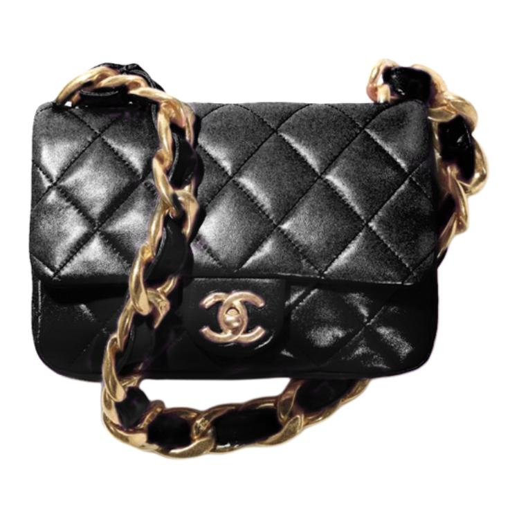 

CHANEL Кожаная сумка через плечо женская маленькая черная