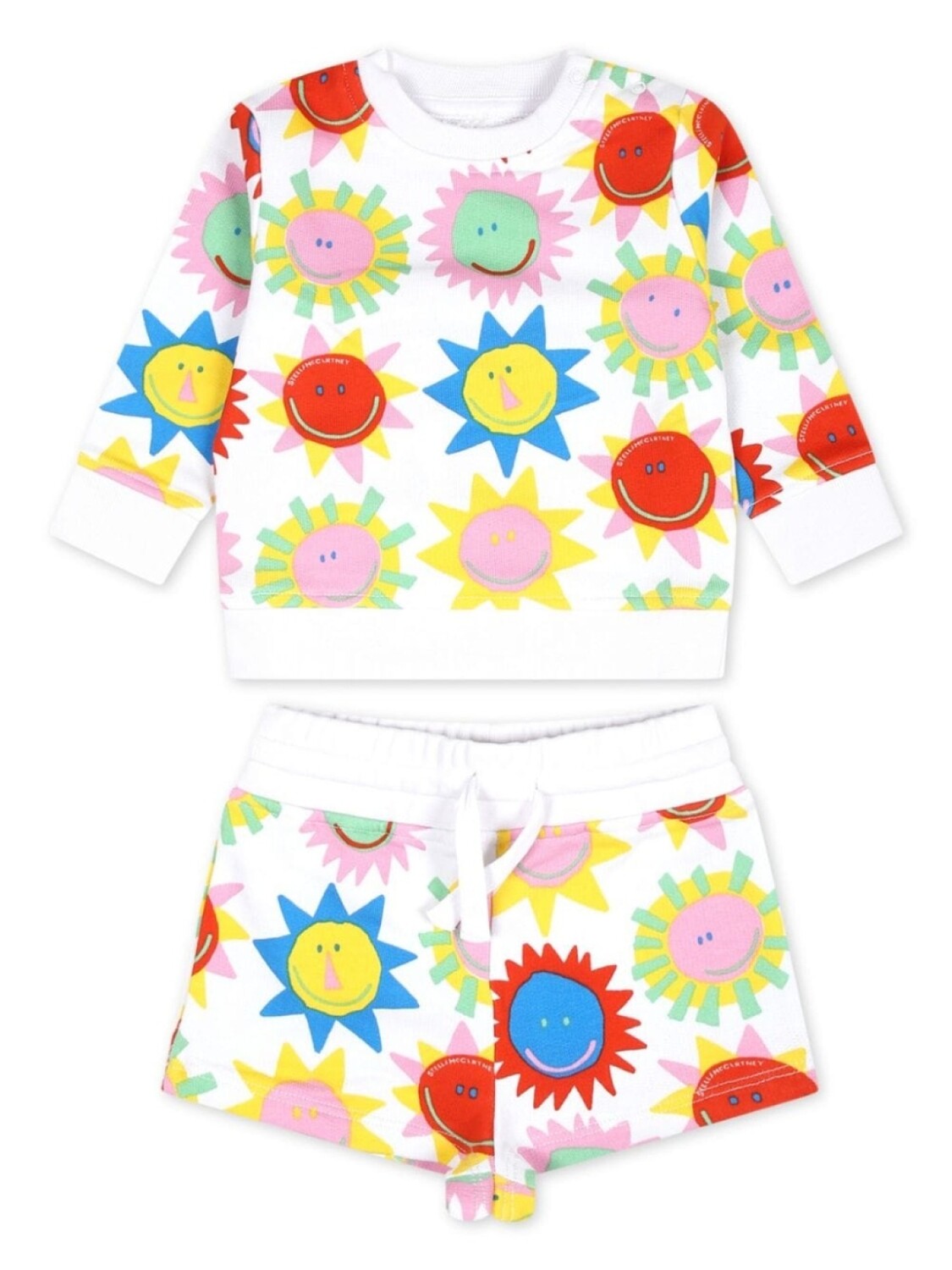 

Stella McCartney Kids комплект из топа и шортов с принтом, белый