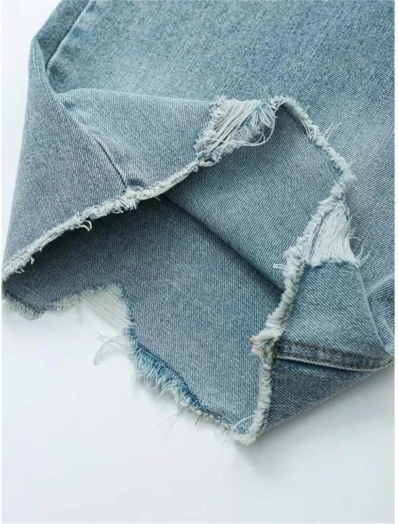 Джинсы High Waist Ripped Wide Leg Jeans, 55 — фото 2
