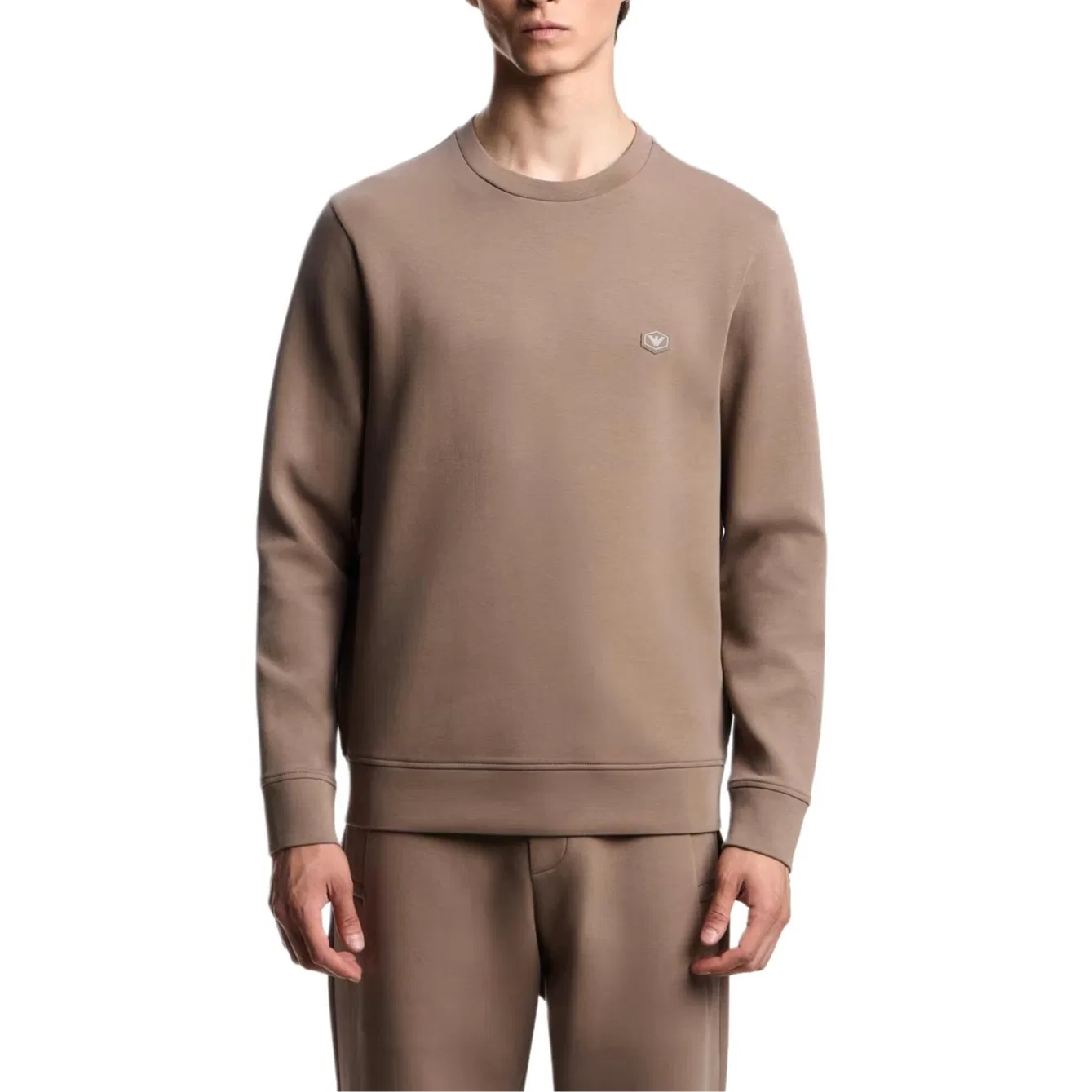 Свитшот с логотипом Emporio Armani, светло-коричневый — фото 3
