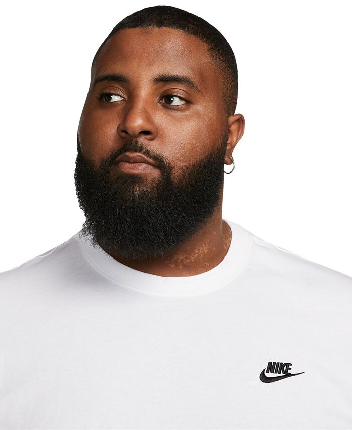 Мужская спортивная футболка с длинным рукавом Club Nike, белый — фото 3
