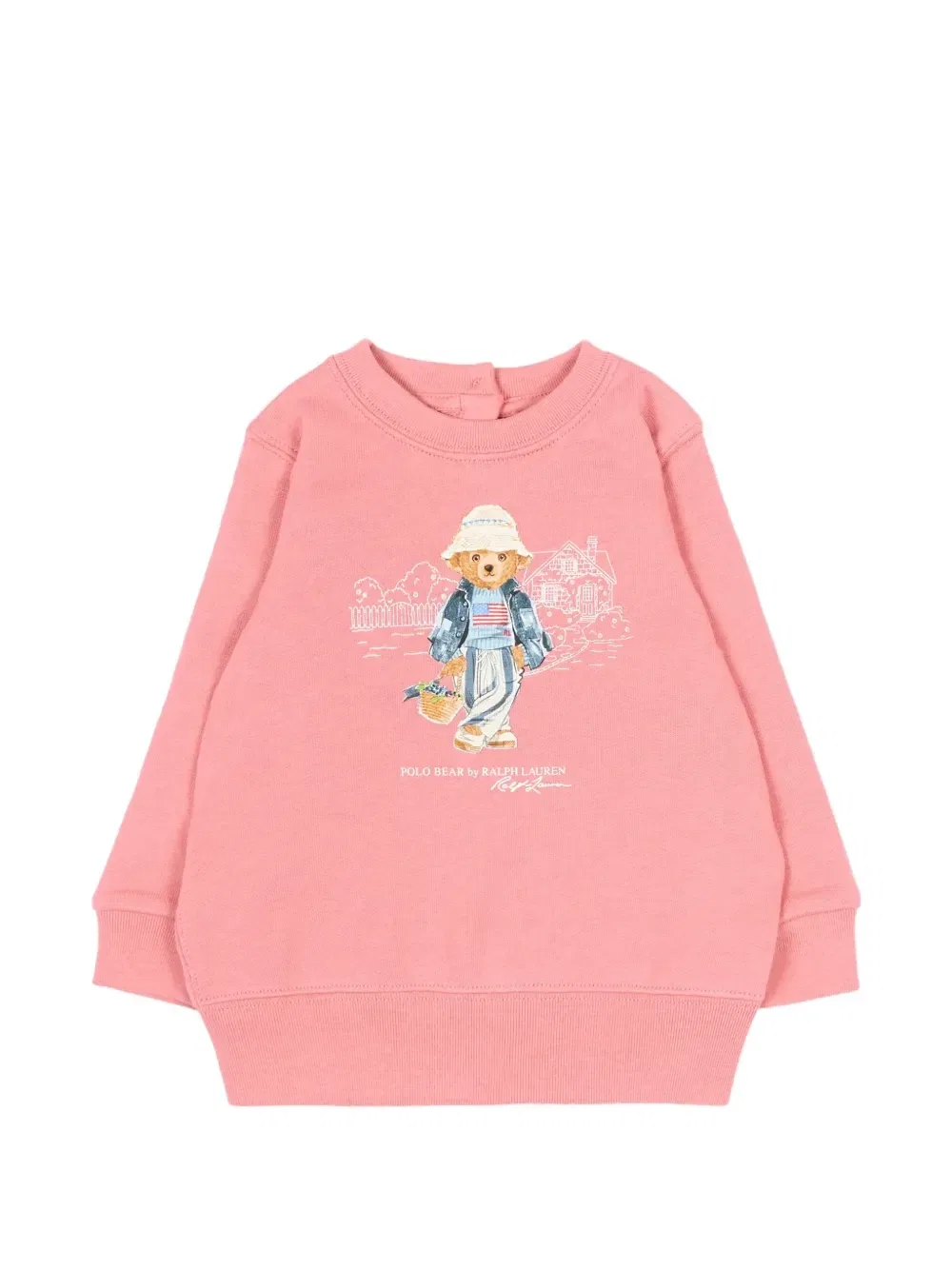 Свитшот с медвежонком Поло Polo Ralph Lauren Kids, розовый