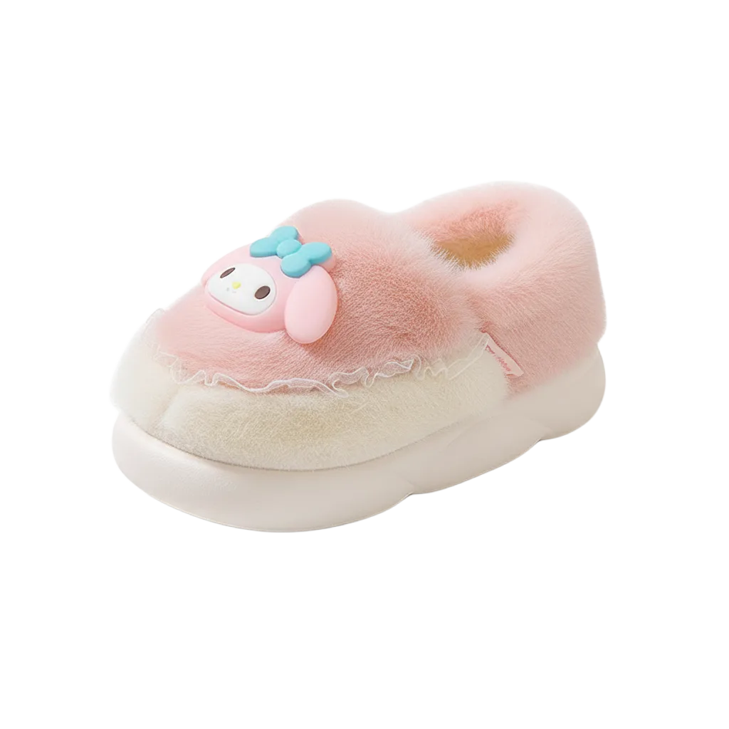 Детские противоскользящие домашние тапочки Sanrio, фиолетовый-Kuromi — фото 4