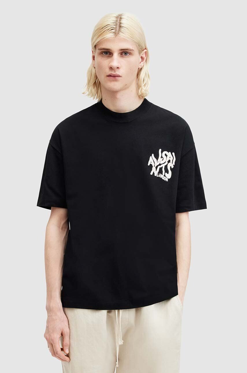 

Хлопковая футболка AllSaints ORLANDO SS, черный