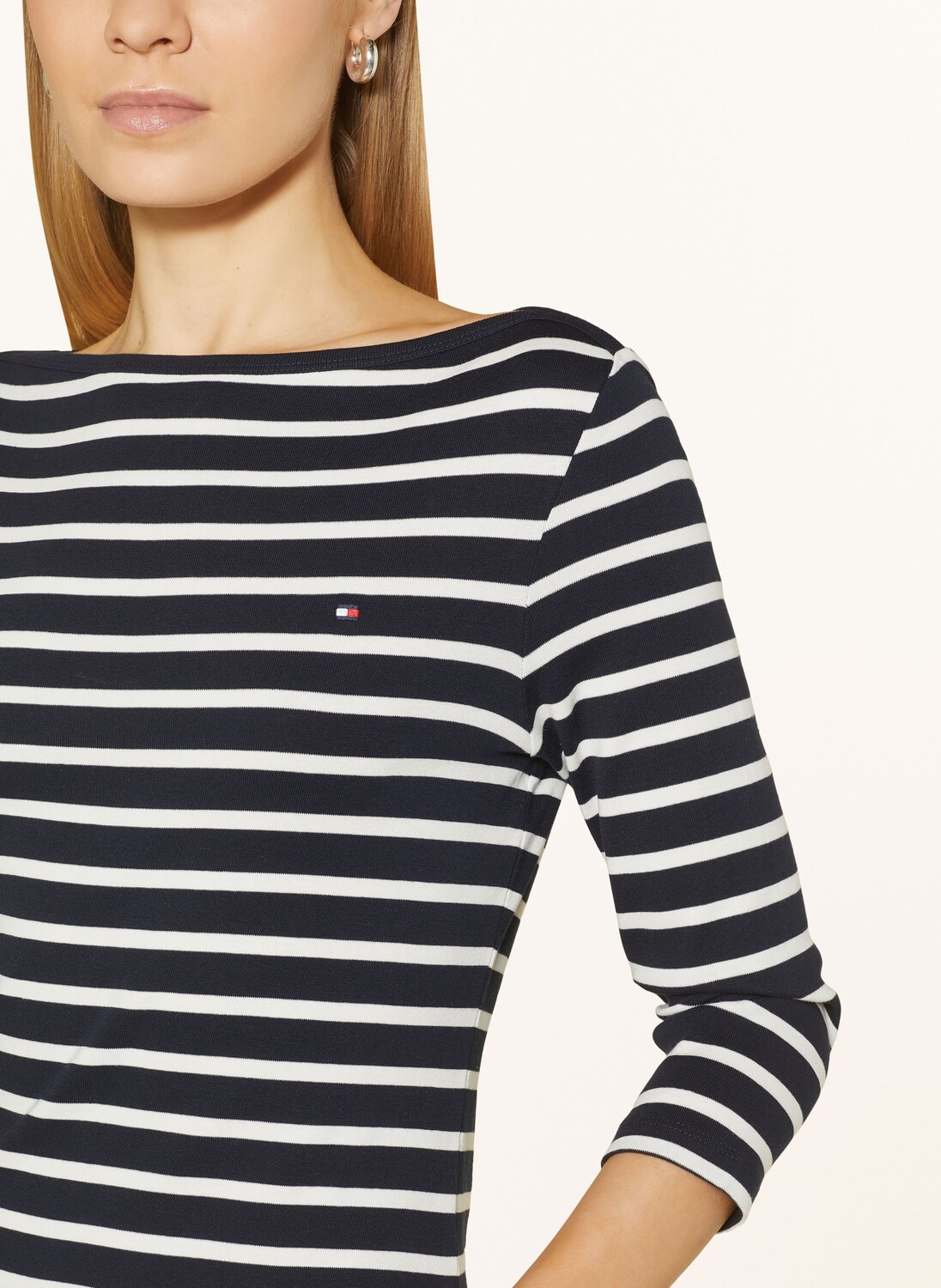 Рубашка с рукавами 3/4 TOMMY HILFIGER, темно-синий/экрю — фото 4