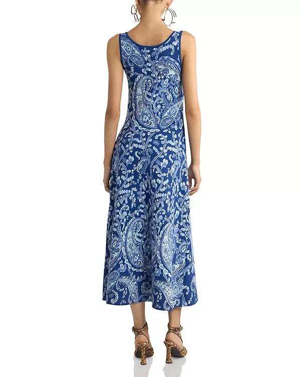 Вязаное платье миди с вырезом-лодочкой Etro, Multi/Blue — фото 4