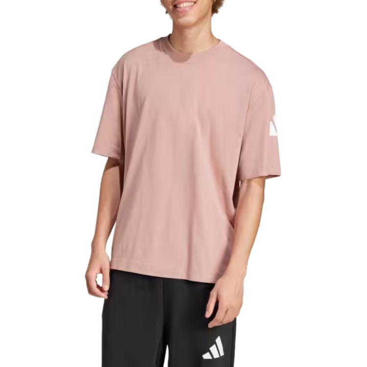 Футболка adidas Essentials Loose Fit 3 Bar Logo T-Shirt 'Pink', розовый — фото 2