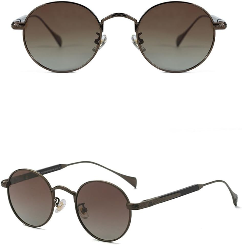 

Круглые поляризованные солнцезащитные очки из сплава для женщин, мужские солнцезащитные очки для вождения, винтажные очки с защитой от УФ-излучения UV400 LANGSER, C101