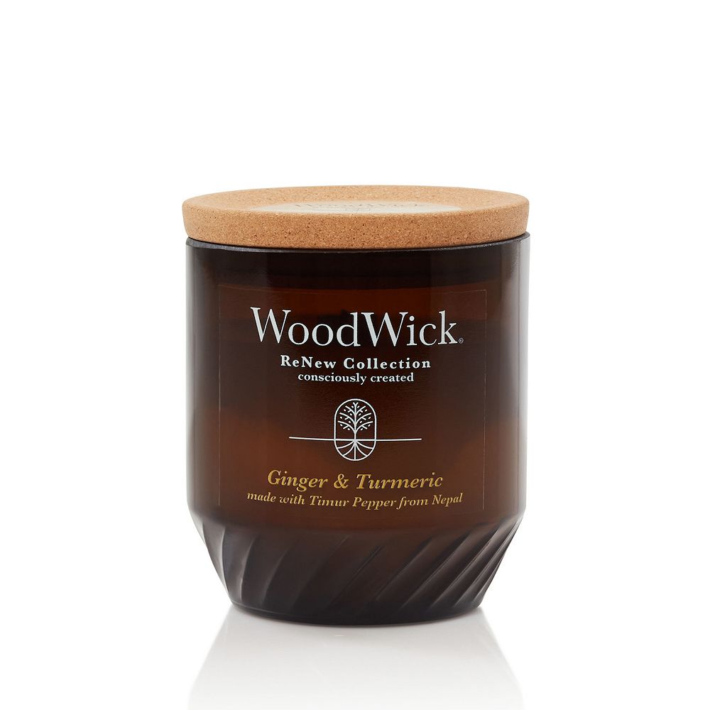 

WoodWick ReNew Свеча в средней банке с имбирем и куркумой, белый