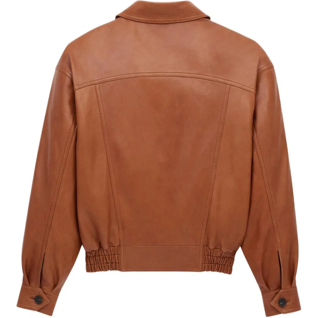Кожаная куртка Saint Laurent FW25 Brown — фото 4
