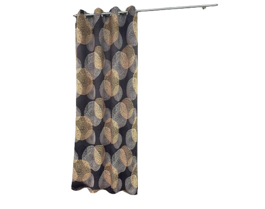 

Шторы на люверсах шеврон мелкие зигзагообразные линии затемняющие терракотовый черный 140х260см Schmidt Gard, серый