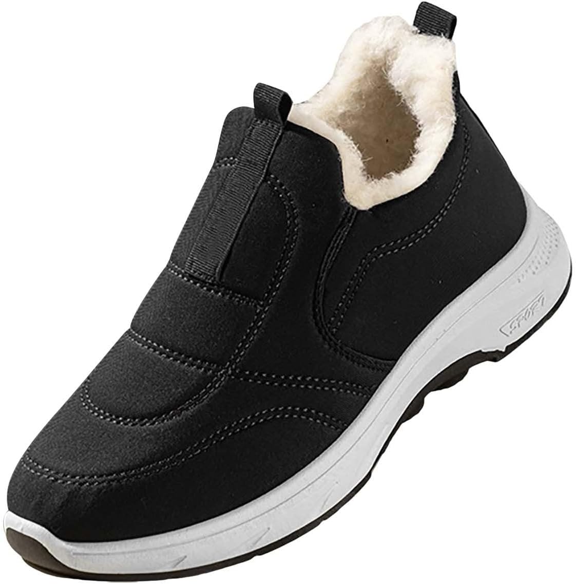 

Зимние ботинки 2025 года, теплые кроссовки без шнурков для мужчин и женщин, с утепленной меховой подкладкой, легкие, для велоспорта и походов Generic, темно-серый