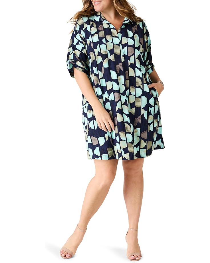 

Платье NIC+ZOE Plus Size Circle Sequence Devon Dress, цвет Aqua Multi